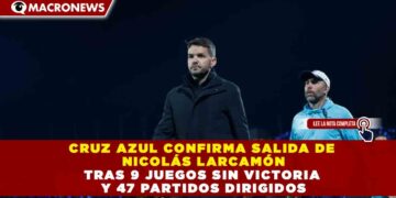 CRUZ AZUL CONFIRMA SALIDA DE NICOLÁS LARCAMÓN TRAS 9 JUEGOS SIN VICTORIA Y 47 PARTIDOS DIRIGIDOS